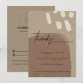 KRAFT WHITE BROWN ABSTRACT BEDRIJF LOGO BEDANKKAART (Voorkant / Achterkant)