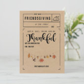 Kraft / White Friendsgiving uitnodiging (Staand voorkant)