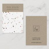 KRAFT WHITE TERRAZZO TEXTURE KETTING DISPLAY LOGO VISITEKAARTJE (Voorkant / Achterkant)
