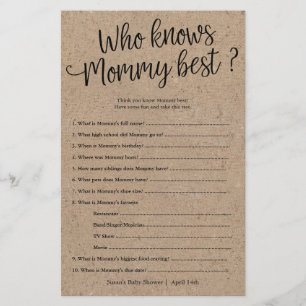 Kraft Wie Weet Mama Beste Douche Papier Spel Kaart