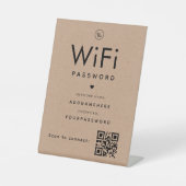 Kraft WiFi-wachtwoord Code Business Logo QR Code Reclamebord Met Voetstuk (Voorkant)