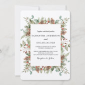 Kraft Winter Green Pine Cone Lijst Kaart (Voorkant)