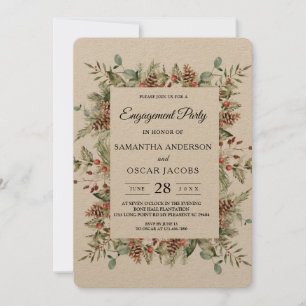 Kraft Winter Green Pine Cone Lijst Kaart