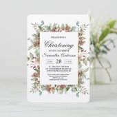 Kraft Winter Green Pine Cone Lijst Kaart (Staand voorkant)