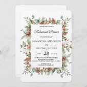 Kraft Winter Groen Pijnboomkegel Frame Kaart (Voorkant / Achterkant)