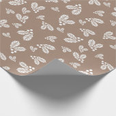 Kraft Winter Wit Kerstmis Holly Elegant Cadeaupapier (Hoek)