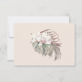 Kraft Witte Orchidee Bloemige Tropische Gebladerte RSVP Kaartje (Achterkant)
