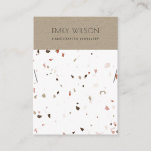 KRAFT WITTE TERRAZZO TEXTURE KETTING LOGO VISITEKAARTJE