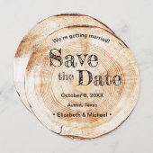 Kraft Wood Disc Slice Simulation Print Wedding Kaart (Voorkant / Achterkant)