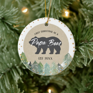 Kraft Wood Kerstmis als Ornament van het Papa-Beer