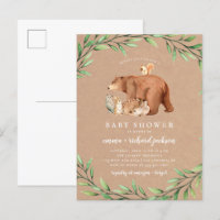 Kraft Woodland Greenery Forest Animals Baby shower