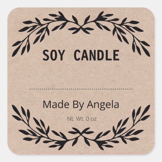  kraft zelfgemaakte blanco vierkante sticker (Voorkant)