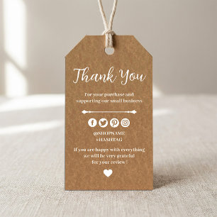 Kraftpapier aangepaste logo bedankingslabels  cadeaulabel