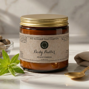 Kraftpapier Cosmetica Pot Label met Logo Waterfles Etiket