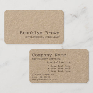 Kraftpapier-document Eenvoudige Rustieke Minimalis Visitekaartje