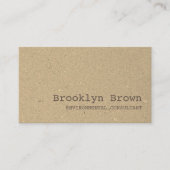 Kraftpapier-document Eenvoudige Rustieke Minimalis Visitekaartje (Voorkant)