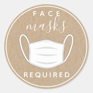 Kraftpapier-document Gezichtsmasker vereist etiket