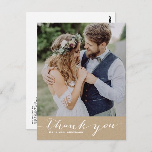 Kraftpapier | Het manuscript bedankt Verticaal Bri Briefkaart (Voorkant / Achterkant)