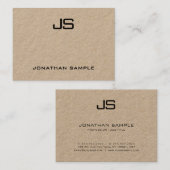 Kraftpapier Modern Professioneel Elegant Monogram Visitekaartje (Voorkant / Achterkant)