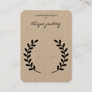 Kraftpapier Oorbellen Display  Business Card Visitekaartje