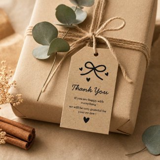 Kraftpapier op maat logo bedank cadeautags  cadeaulabel