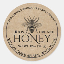 Kraftpapier Ruwe Biologische Honingpot Label