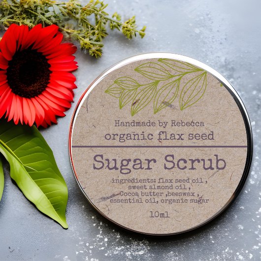 Kraftpapier Suiker Scrub Label