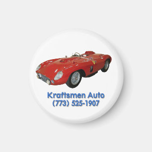 Kraftsmen Auto Blue Font/Red Car Magnet Magneet