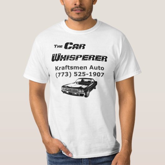 Kraftsmen Car Whisperer Basic White T-shirt w/silh (Voorkant)