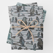 Krähen Raben Crows auf Ast Verpackung Inpakpapier Vel (In situ)