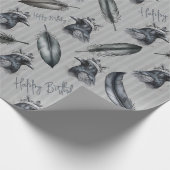 Krähen Raben Crows Federn Feathers Eigener Text Cadeaupapier (Hoek)