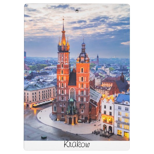 Krakau nacht in Polen Klembord (Achterkant)