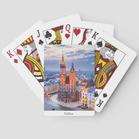 Krakau nacht in Polen Pokerkaarten (Achterkant)