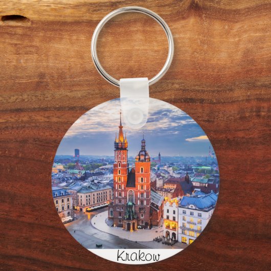 Krakau nacht in Polen Sleutelhanger (Voorkant)