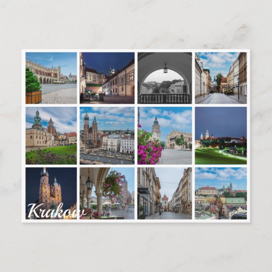 Krakau oude stadslandschappen, Polen Briefkaart (Voorkant)