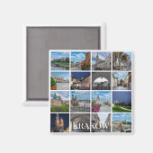 Krakau oude stadslandschappen, Polen Magneet (Voorkant / Achterkant)