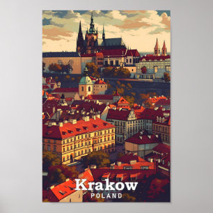Krakau Polen kunst reisillustratie Poster