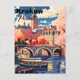 Krakau Polen Reisbriefkaart, Krakau Reisbriefkaart Briefkaart