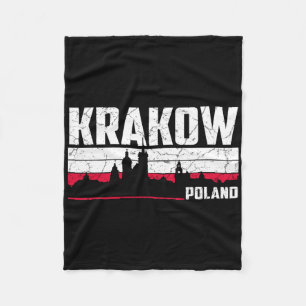 Krakau Silhouette Polen Fleece Deken