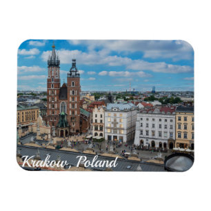 Krakau stadscentrum van bovenaf in Polen Magneet