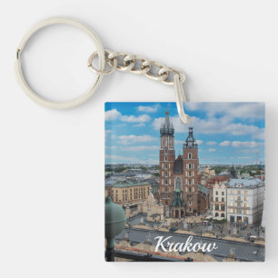 Krakau stadscentrum van bovenaf in Polen Sleutelhanger