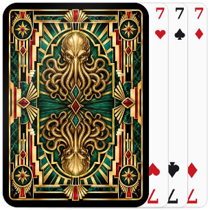 Kraken, Art Deco Mythisch Pokerkaarten