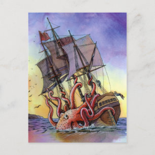 Kraken Attack Briefkaart