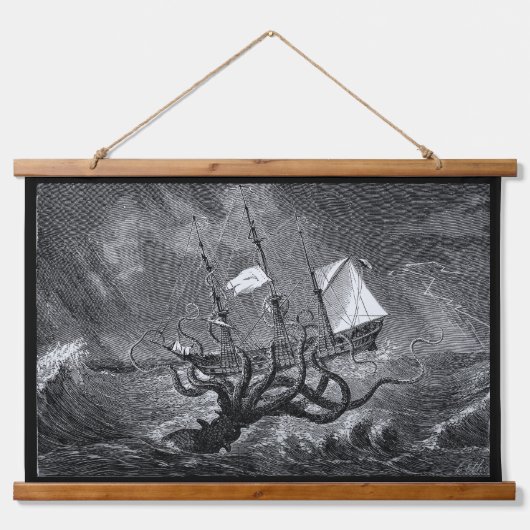 Kraken Attacking Ship  etching Hangend Wandkleed (Voorkant)