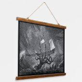 Kraken Attacking Ship  etching Hangend Wandkleed (Gebogen)
