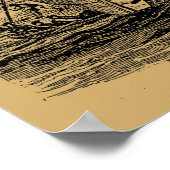 Kraken Attacks Ship Steampunk Poster (Hoek)