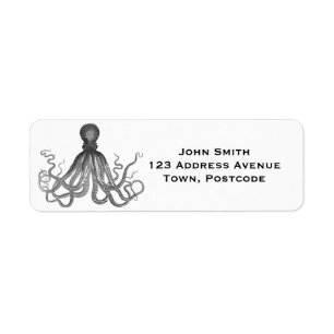 Kraken - Black Giant Octopus / Cthulu Etiket