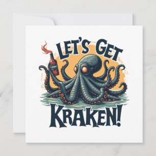 Kraken Funny Rum Drink Octopus Kaart