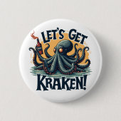 Kraken Funny Rum Drink Octopus Ronde Button 5,7 Cm (Voorkant)