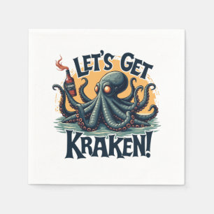 Kraken Funny Rum Drink Octopus Servet
